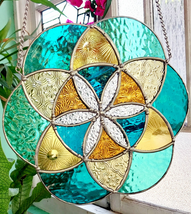 Seed of life Mandala 💙💚🤍