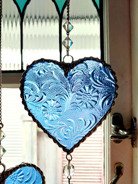 Heart of sparkling sunshine 💙            Blue Japanese floral