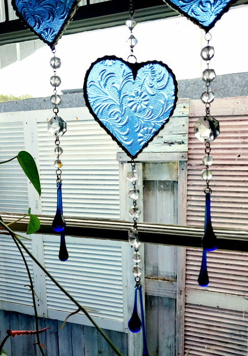 Heart of sparkling sunshine 💙            Blue Japanese floral