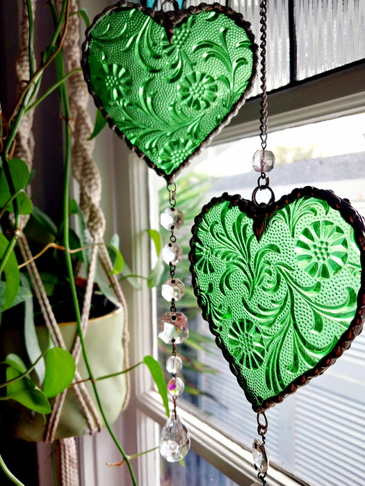 Heart of sparkling sunshine 💚         green Japanese floral