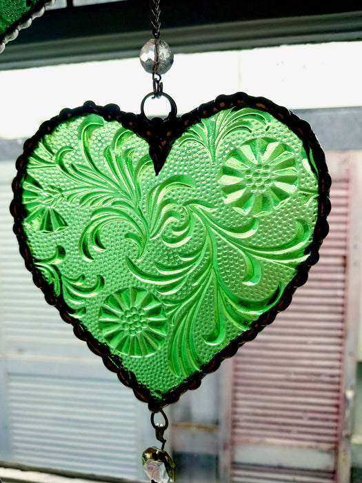 Heart of sparkling sunshine 💚         green Japanese floral