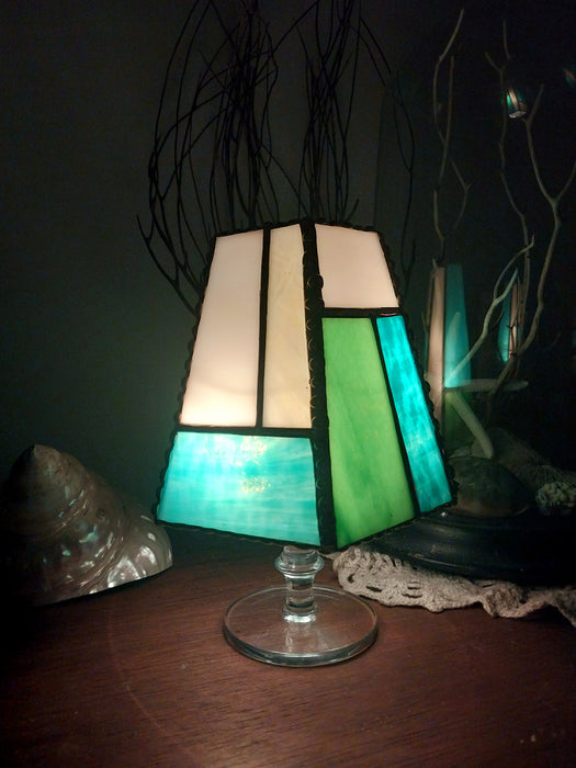 Mini stained glass light