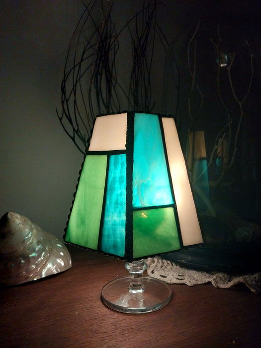Mini stained glass light