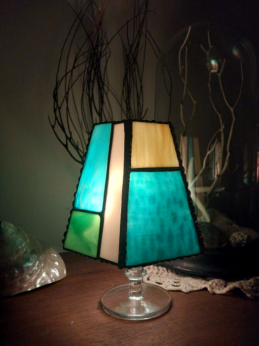 Mini stained glass light