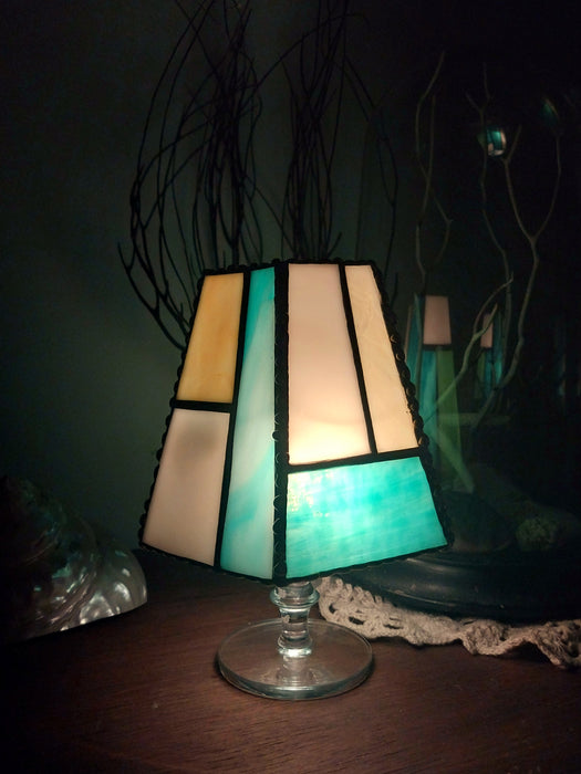 Mini stained glass light