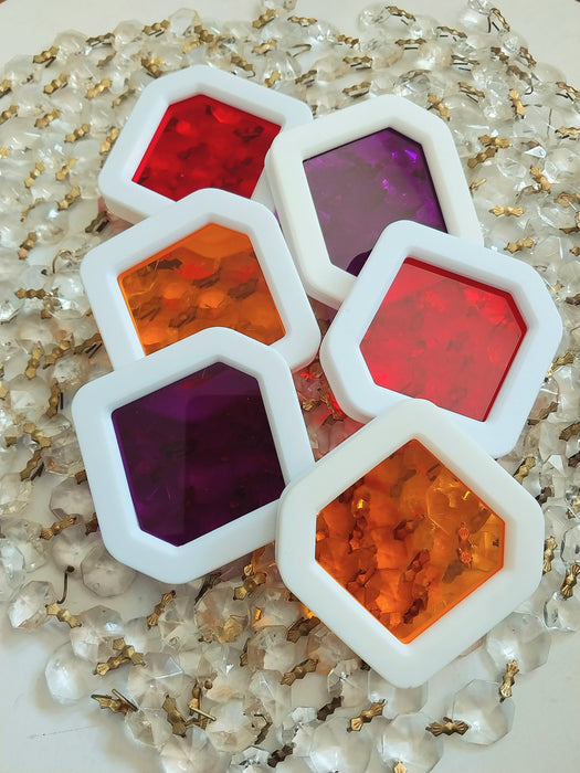 Screen mosaics.                    Diamond Dazzler's Retro (red, purple, orange)