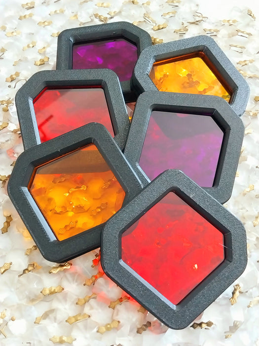 Screen mosaics.                    Diamond Dazzler's Retro (red, purple, orange)