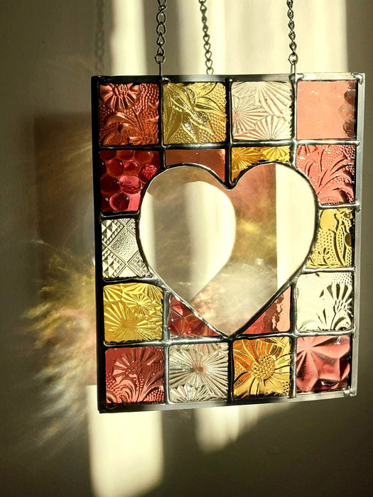 "An open heart" Patchwork 3 pink/yellow