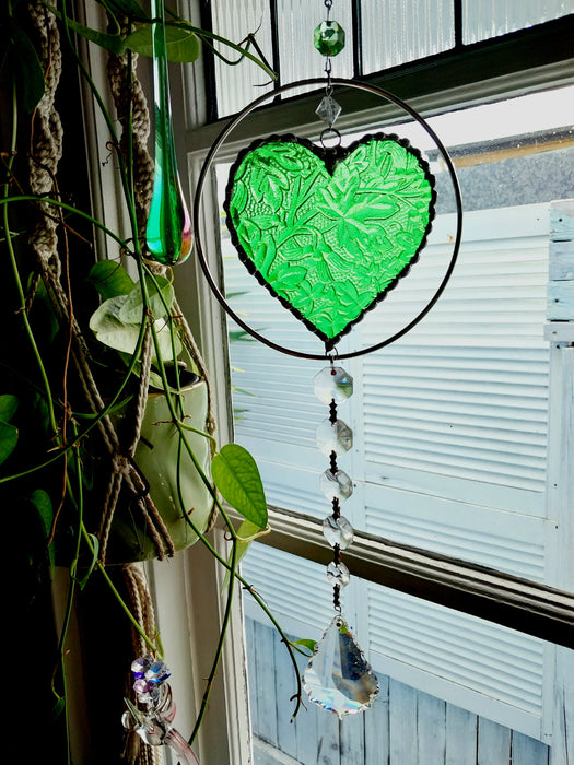 Heart of sparkling sunshine 💚           green Maple leaf