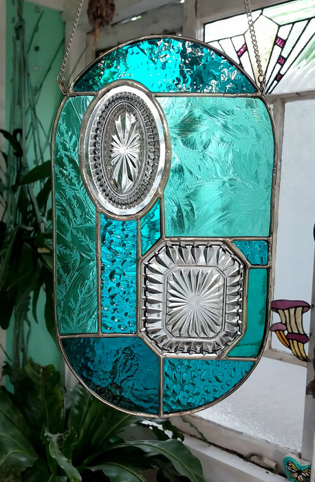 "patchwork in Teal "