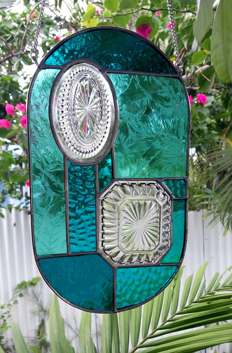 "patchwork in Teal "