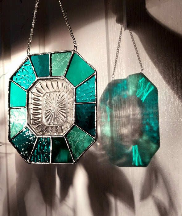 stained glass blue Sapphire