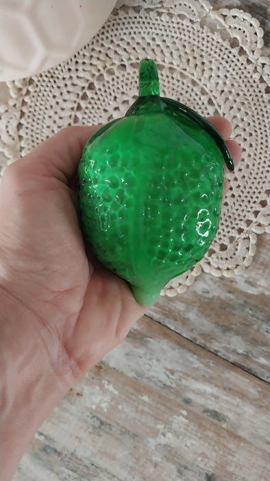 Vintage Glass fruit in red art glass bowl
