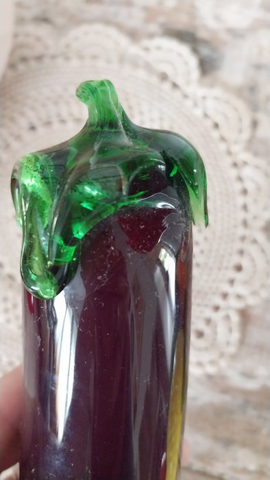 Vintage Glass fruit in red art glass bowl