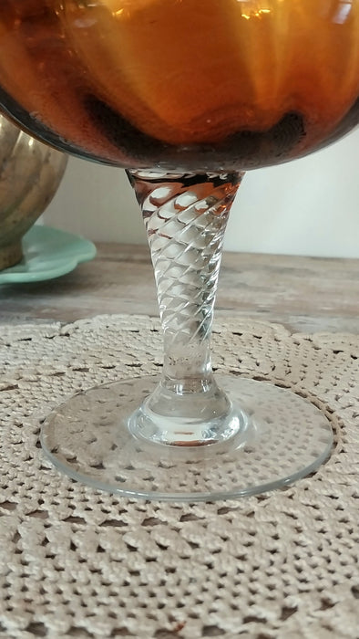 Vintage amber Brandy glass