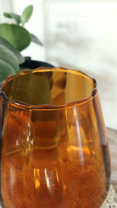 Vintage amber Brandy glass