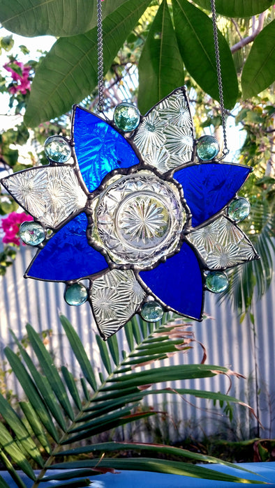 Available Saturday 13th of June 3pm AEST. 💙Blue & clear glass mandala