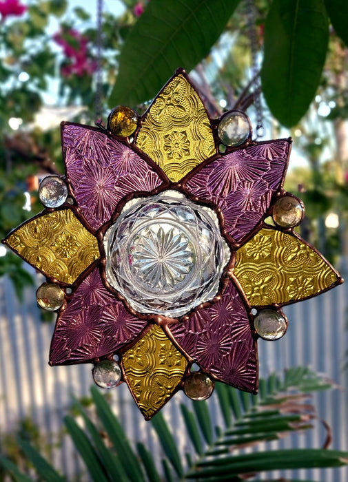 Available Saturday 13th of June 3pm AEST. 🩷💛Pink and yellow  glass mandala