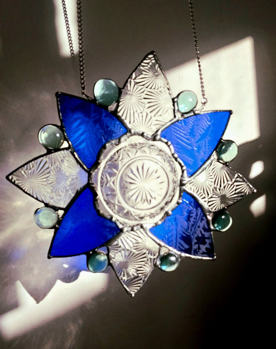 Available Saturday 13th of June 3pm AEST. 💙Blue & clear glass mandala