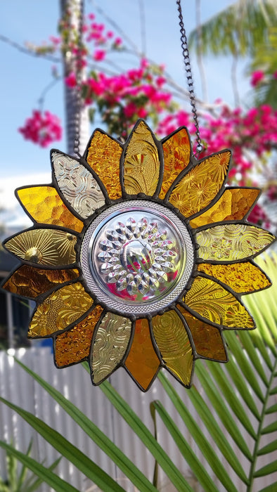 Vintage glass Sunflower
