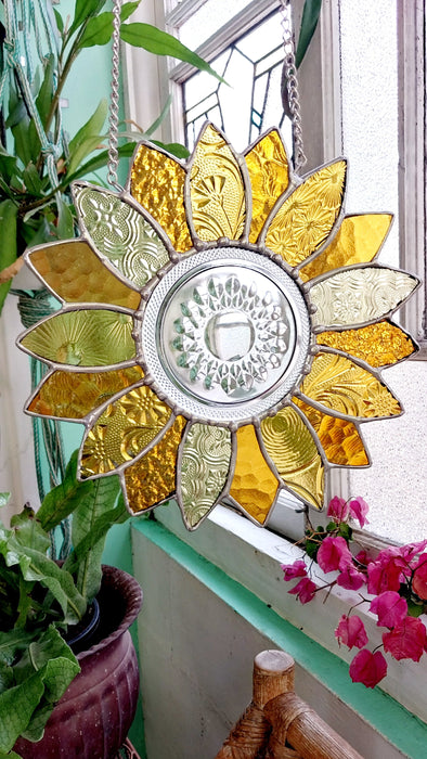 Vintage glass Sunflower