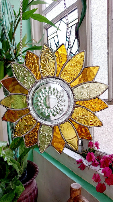 Vintage glass Sunflower