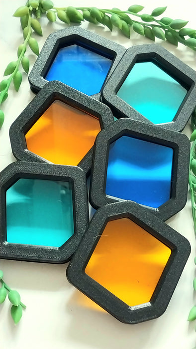 Screen mosaics.                    Diamond Dazzler's Summertime ( blue, teal, orange)