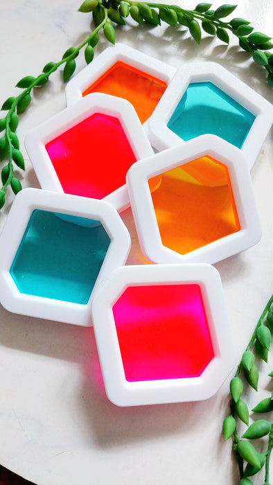 Screen mosaics.                    Diamond Dazzler's The 80's (teal, pink, orange)